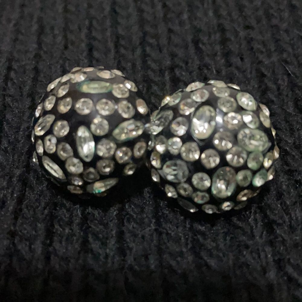 Weiss Vintage Dome Crystal Earrings